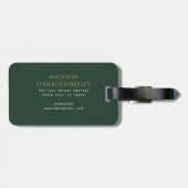 Green Sword Shield middeleeuwse fantasie monogram Bagagelabel (Achterkant horizontaal)