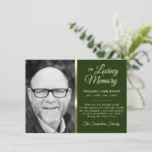 Green Sympathie Funeral Memory DANK You Photo Kaart (Staand voorkant)