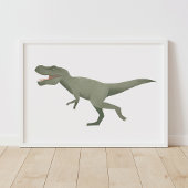 Green T Rex Dinosaur Kinder Room Poster