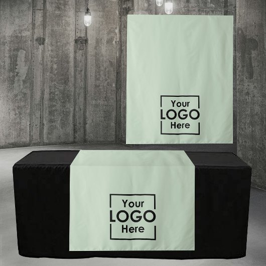Green Table Runner Banner Business Logo Events Wandkleed