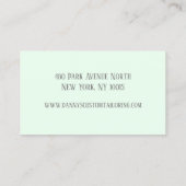 Green Tailor naaimachine Visitekaartje (Achterkant)