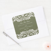 Green Talavera Tegel Fiesta Save the Date Envelope Vierkante Sticker (Envelop)