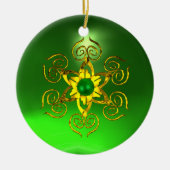 GREEN TALISMAN EMERALD KERAMISCH ORNAMENT (Voorkant)