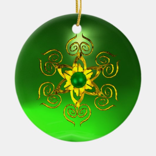 GREEN TALISMAN EMERALD KERAMISCH ORNAMENT (Voorkant)