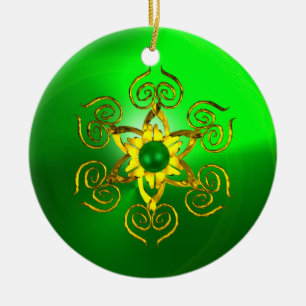 GREEN TALISMAN EMERALD KERAMISCH ORNAMENT