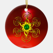 GREEN TALISMAN, RED RUBY KERAMISCH ORNAMENT (Voorkant)