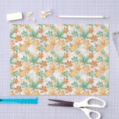 GREEN TAN BROWN AUTUMN FALL LEAVES TISSUEPAPIER (Craft)