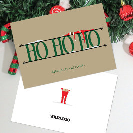Green & Tan Elf Shenanigans Corporate Christmas Feestdagenkaart