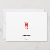 Green & Tan Elf Shenanigans Corporate Christmas Feestdagenkaart (Achterkant)