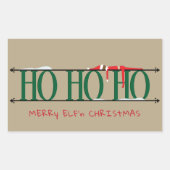 Green & Tan Elf Shenanigans Rechthoekige Sticker (Voorkant)