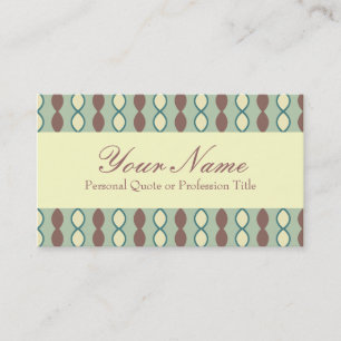 Green Tan en Brown Retro 70's Pattern Visitekaartje