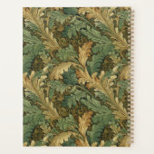 Green Tan Foliage William Morris Elegant Monogram Planner (Achterkant)