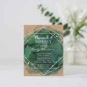 Green Tan Gold Waterverf Brunch & Bubble Kaart (Staand voorkant)