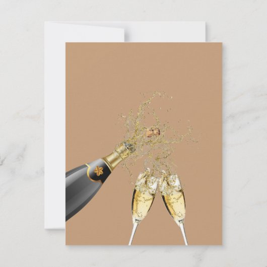 Green Tan Gold Waterverf Brunch & Bubble Kaart (Achterkant)