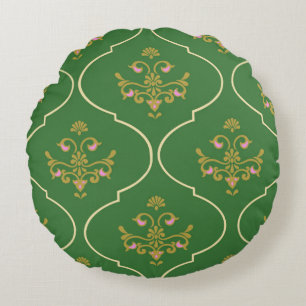 Green Tapestry Rond Kussen