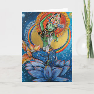 Green Tara Goddess Blessings Love Peace Mantra Art Bedankkaart