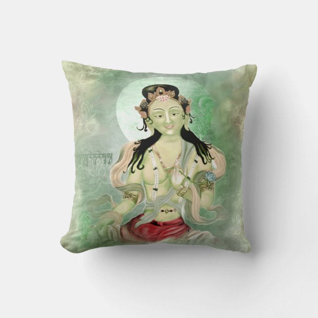Green Tara Kussen (Voorkant)