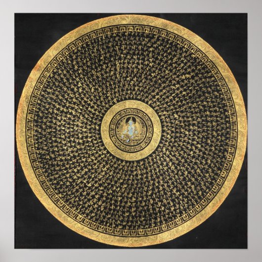 Green Tara Mandala Thangka Poster (Voorkant)
