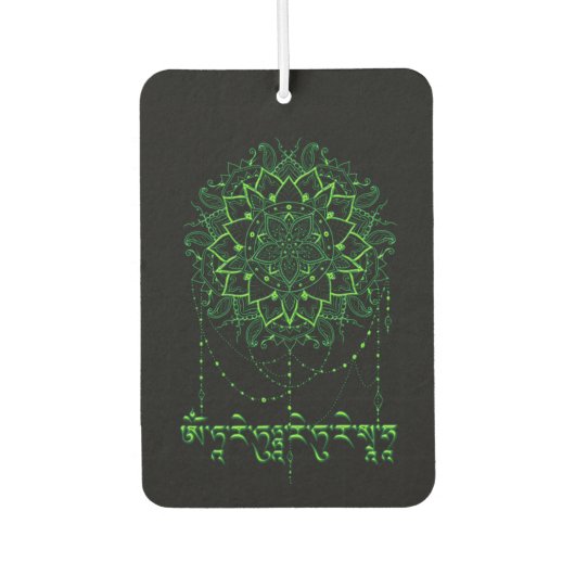 Green Tara Mantra In Tibetan Script With Mandala Luchtverfrisser (Voorkant)