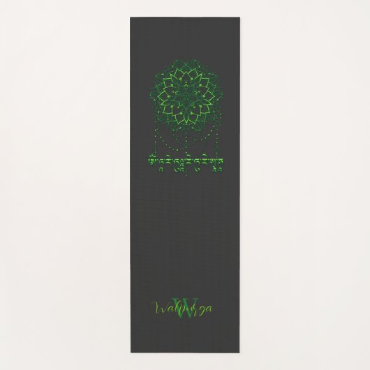 Green Tara Mantra In Tibetan Script With Mandala Yogamat (Voorkant)