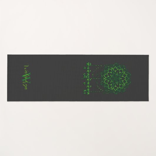 Green Tara Mantra In Tibetan Script With Mandala Yogamat (Voorkant (horizontaal))