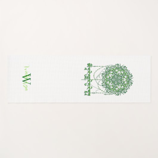Green Tara Mantra In Tibetan Script With Mandala Yogamat (Voorkant (horizontaal))