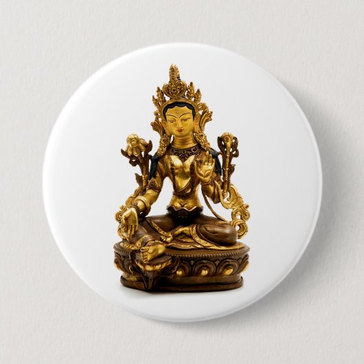 Green Tara Ronde Button 7,6 Cm (Voorkant)
