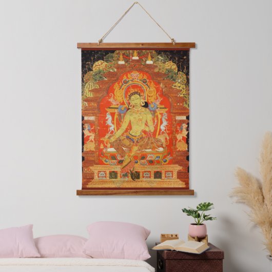Green Tara Tibetan Buddhist Compassion Deity Hangend Wandkleed (Slaapkamer)