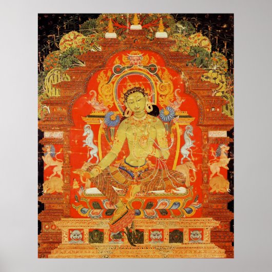 Green Tara Tibetan Goddess Poster (Voorkant)