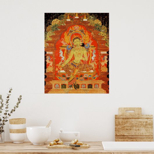 Green Tara Tibetan Goddess Poster (Keuken)