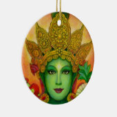 "Green Tara's Face"-kerstornament Keramisch Ornament (Rechts)