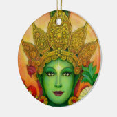 "Green Tara's Face"-kerstornament Keramisch Ornament (Links)
