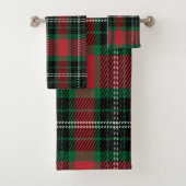 Green Tartan Bath Towel Set Bad Handdoek (Insitu)