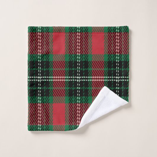 Green Tartan Bath Towel Set Bad Handdoek (Wasdoekje)