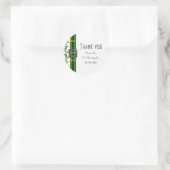 Green tartan bedankt ronde sticker (Tas)