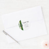 Green tartan bedankt ronde sticker (Envelop)