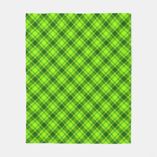 Green Tartan Checkered Plaid Pattern-57578 Fleece Deken (Voorkant)