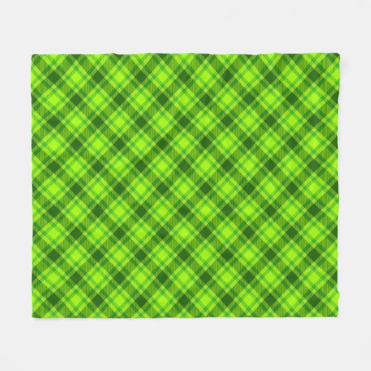 Green Tartan Checkered Plaid Pattern-57578 Fleece Deken (Voorkant (Horizontaal))