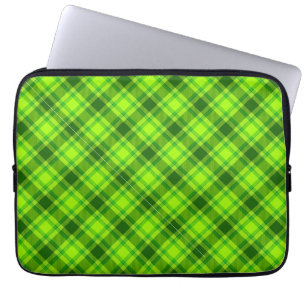 Green Tartan Checkered Plaid Pattern-57578 Laptop Sleeve