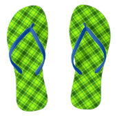 Green Tartan Checkered Plaid Pattern-57578 Teenslippers (Voetbed)