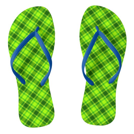 Green Tartan Checkered Plaid Pattern-57578 Teenslippers (Voetbed)