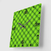 Green Tartan Checkered Plaid Pattern-57578 Vierkante Klok (Hoek)