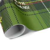 Green Tartan Gold Snowflake Personalized Christmas Cadeaupapier (Rol Hoek)