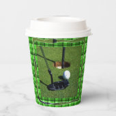 Green Tartan Golf Club Par. Papieren Bekers (Achterkant)
