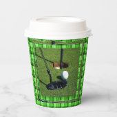 Green Tartan Golf Club Par. Papieren Bekers (Voorkant)