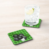 Green Tartan Lawn Bowls Design Bier Onderzetter (Rechterzijde)