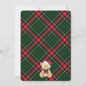 Green Tartan Plaid Christmas Bear Baby Shower Kaart (Achterkant)