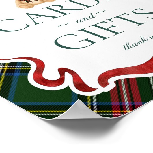 Green Tartan Plaid Christmas Bear Cards & Gifts Poster (Hoek)