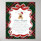 Green Tartan Plaid Christmas Bear Diaper Thoughts Poster (Voorkant)