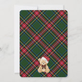 Green Tartan Plaid Christmas Beary First Birthday Kaart (Achterkant)